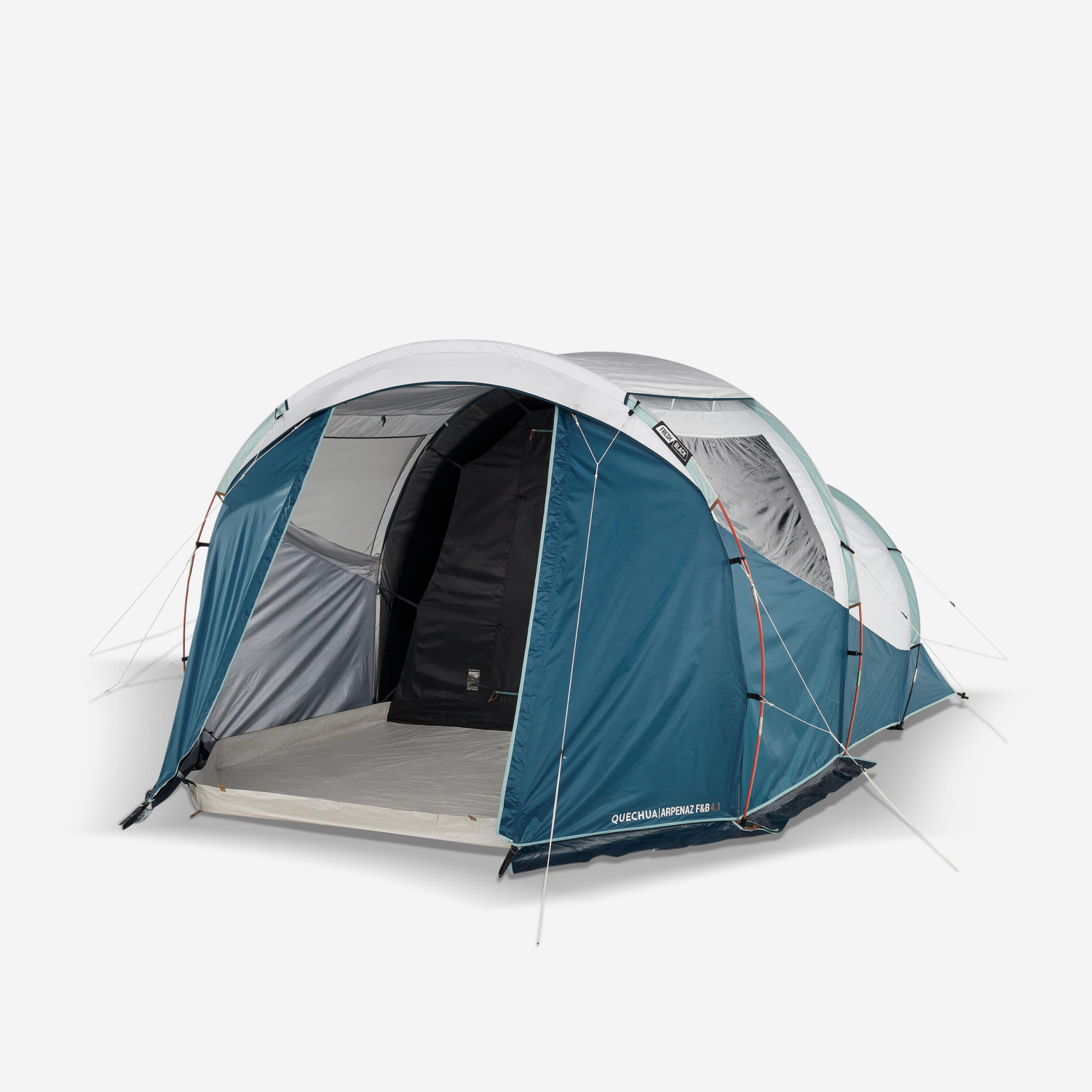 Cat Blue Decathlon Camping Tent With Poles - 4 Persons 1 Bedroom