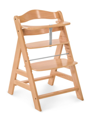 Hauck Alpha+ Wooden Highchair Natural Baby George at ASDA