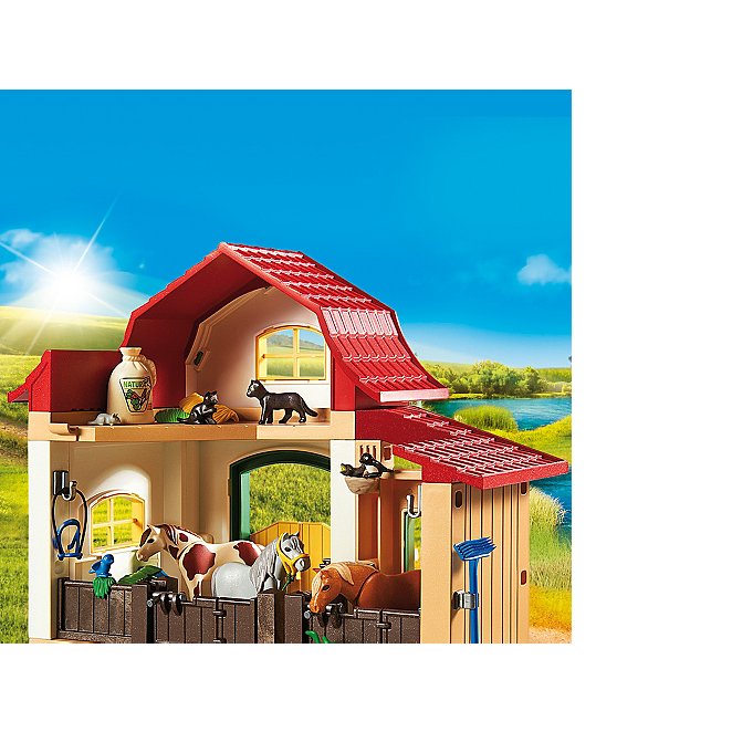 PLAYMOBIL 6927 Pony Farm with 2 Pony Stalls and Storage Loft | Toys & Character | George at