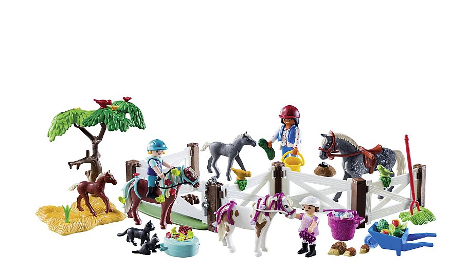 Playmobil 9262 Advent Calendar Horse Farm with Flocked Horse Toys