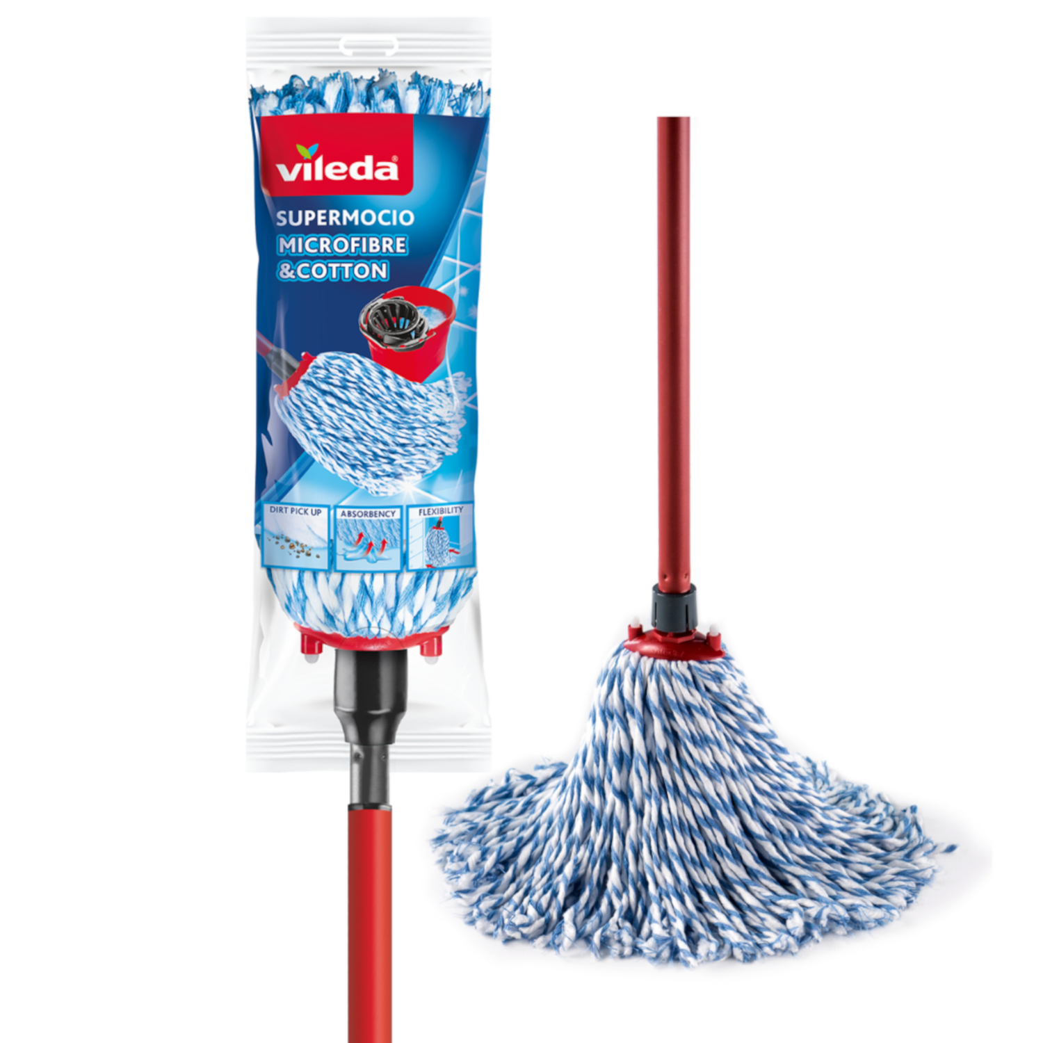 Vileda Supermocio Microfibre And Cotton Mop