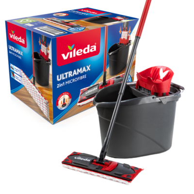 Vileda Ultramax Complete Mop & Bucket Set, Grey