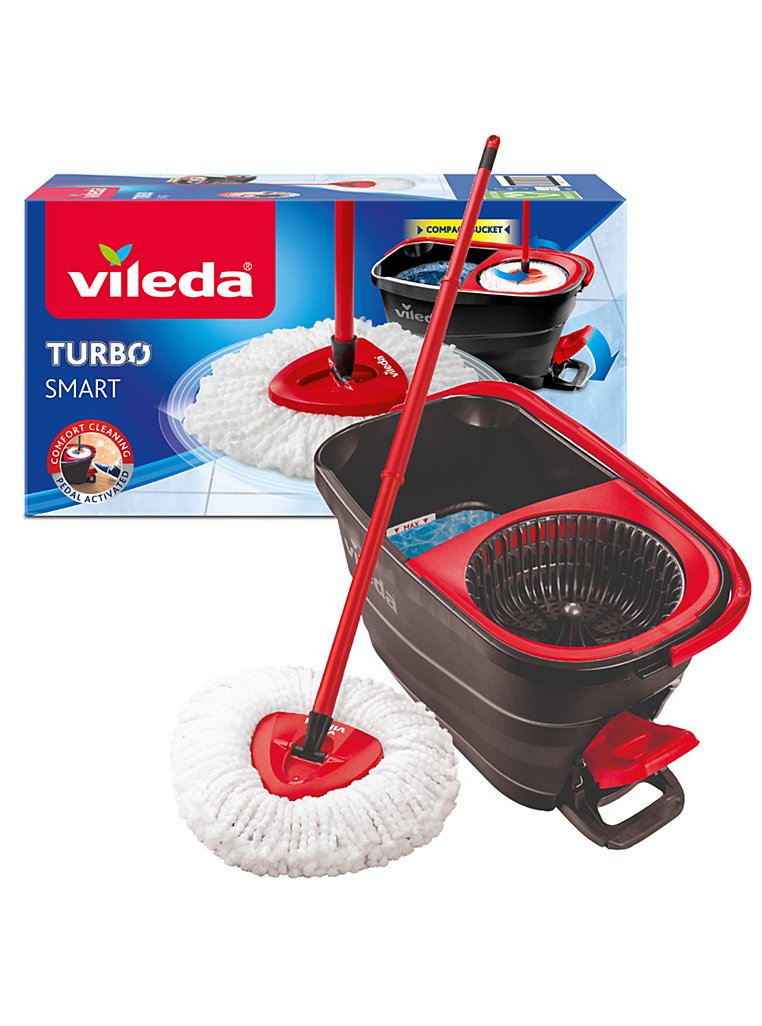 Vileda Ultramax Mop and Bucket Set Black/Red 2 in 1 Microfibre