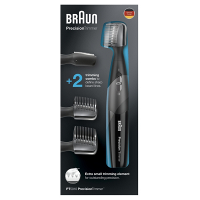 Braun Precision Trimmer PT5010 - Precise beard trimming, Washable head and combs, Easily cleaned, Black