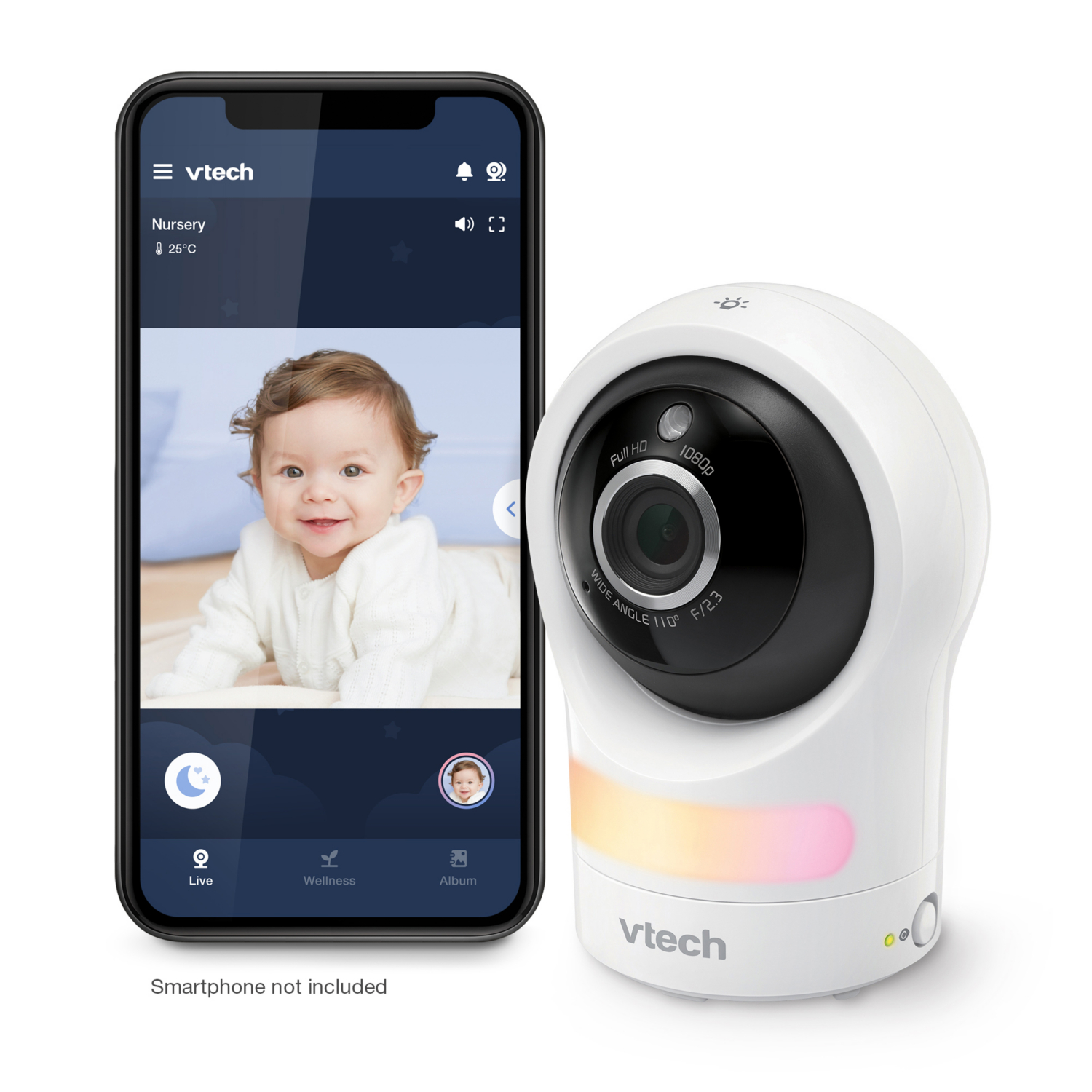 Vtech Rm9761 Pan & Tilt Smart Video Baby Monitor White - Image 9