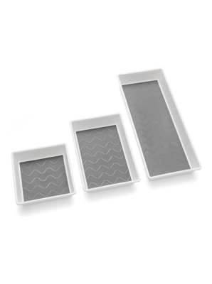Addis Grey 3pk Anti Slip Drawer Organiser Home at ASDA