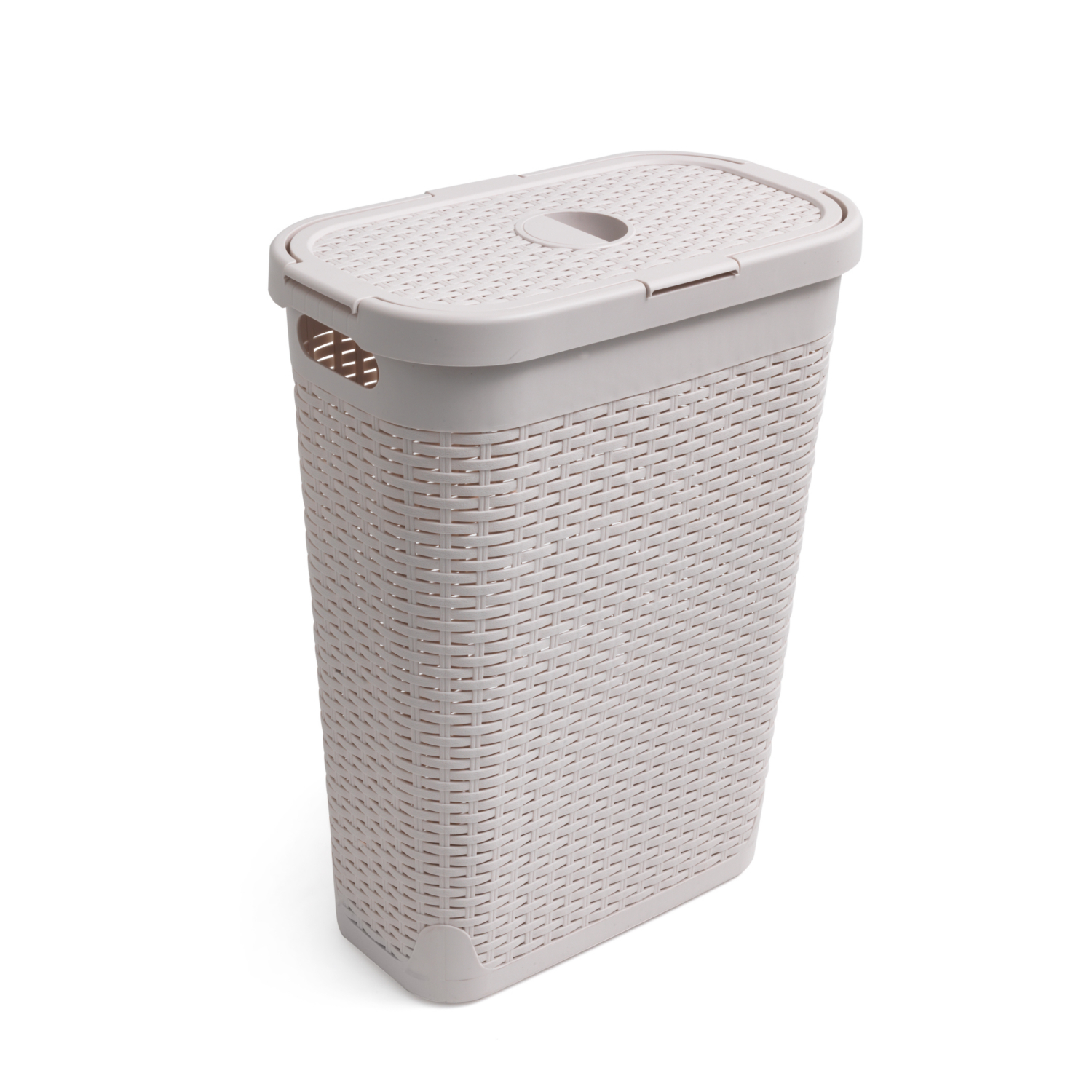 Addis Cream 40L Slim Rattan Effect Laundry Hamper