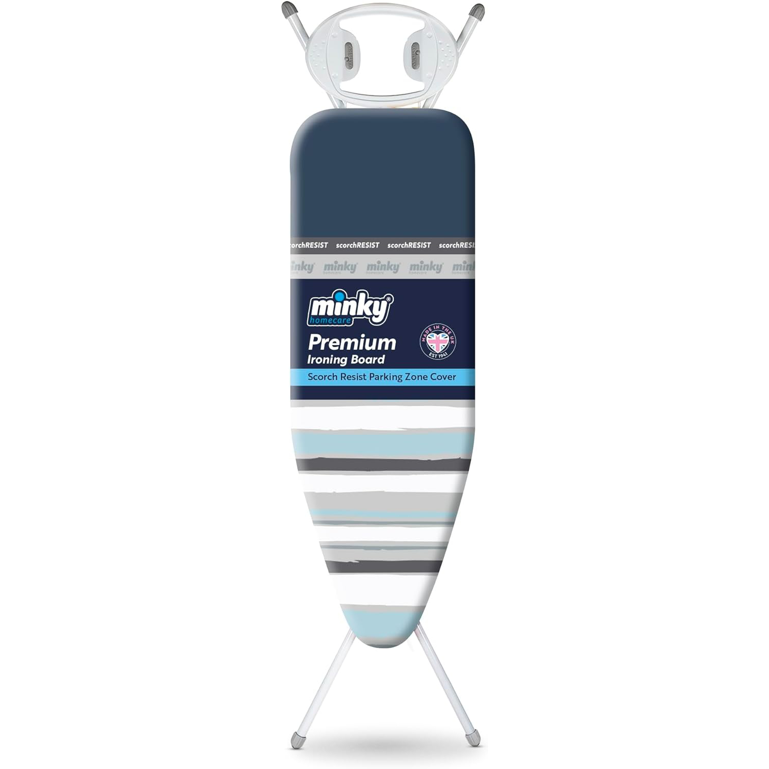 Minky Blue/White Premium Ironing Board