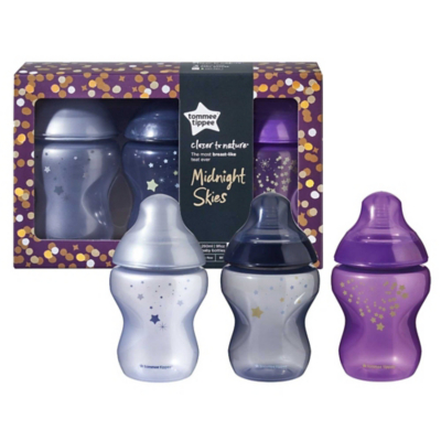 Tommee Tippee Midnight Skies 260ml 3 Pack Bottles