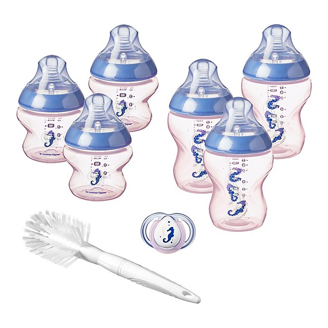 Transplant Revolutionerende Drik vand Tommee Tippee Closer to Nature Baby Bottle Starter Set, Pink, Pack of 6 |  Baby | George at ASDA