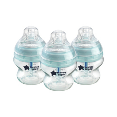 Tommee Tippee Anti-Colic Baby Bottles, 150ml, 3 Pack,  Slow-Flow Breast-Like Teat and Unique Anti-Colic Venting System