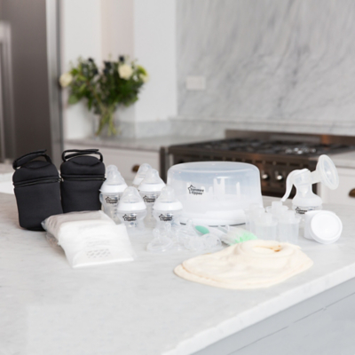 tommee tippee closer to nature microwave steriliser and breast pump set