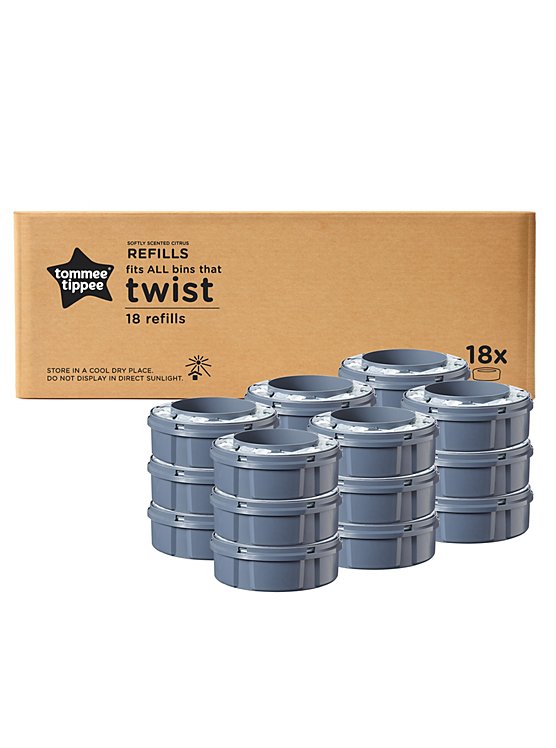 Tommee Tippee SANGENIC Basket Twist & Click + 4 Cartridges - Nappy Bin