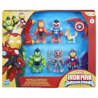 Marvel Iron Man Awesome Friends Armored Up Avengers Action Figure Set