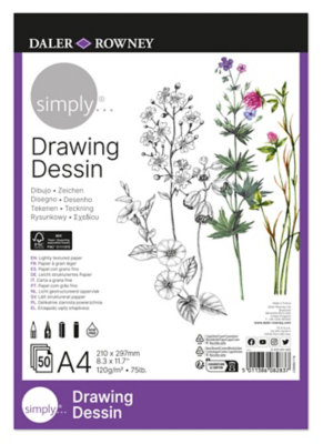 Daler Simply Drawing Pad 120G A4 50 Sheets | School | George at ASDA
