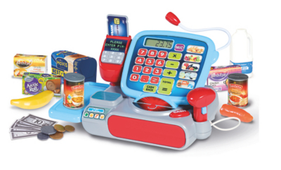 Kids Cash Register Supermarket Interactive Toy Shopping Till For