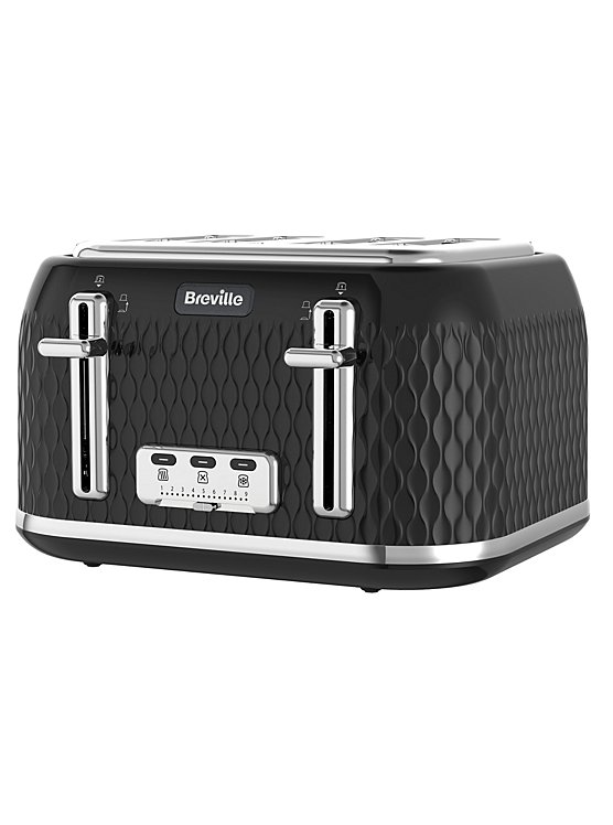Buy Breville VTT786 Curve 4 Slice Toaster - Black and Chrome, Toasters