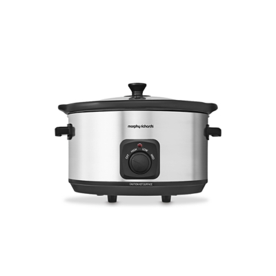 George Morphy Richards Stainless Steel 6.5L Slow Cooker - Steel Grey