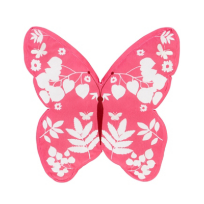 Cat Pink Catherine Lansfield Butterfly 3D Shaped Cushion
