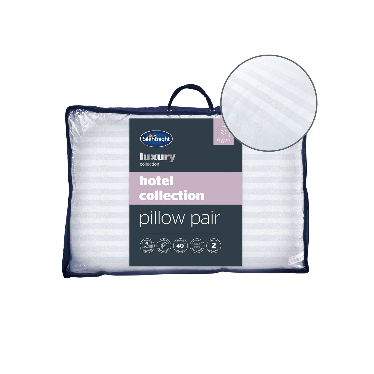 Silentnight White Hotel Collection Pillow - 2 Pack