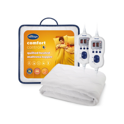 George Silentnight Multi-Zone Heated Quilted Mattress Topper - White