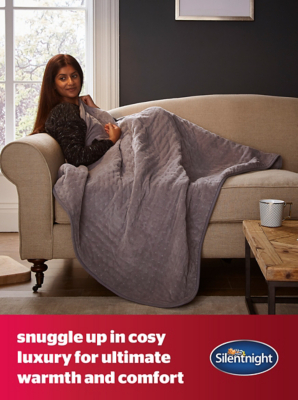 Silentnight Luxury Heated Throw - Grey | Home | George at ASDA