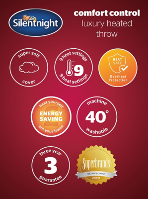 Silentnight Luxury Heated Throw - Grey | Home | George at ASDA