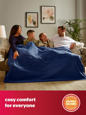Silentnight Luxury Heated Throw - Navy | Home | George at ASDA