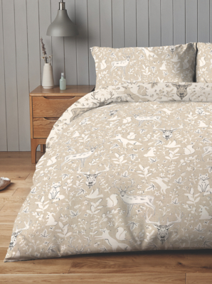 Silentnight Cotton Rich Reversible Duvet Set Stag Home at ASDA