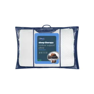 George Silentnight Sleep Therapy Contour Support Pillow - Blue & White