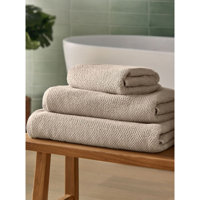 George Silentnight Natural Popcorn Waffle Towel Range
