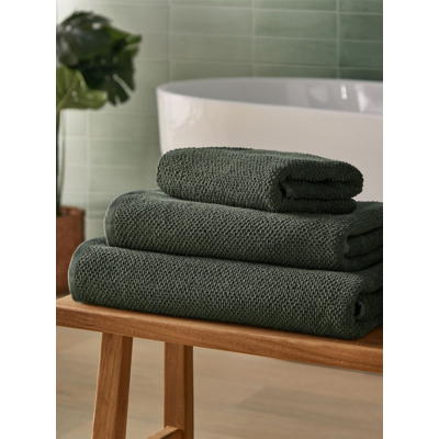 George Silentnight Green Popcorn Waffle Towel Range