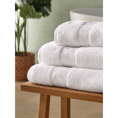 George Silentnight White Luxury Cotton Waffle Towel Range