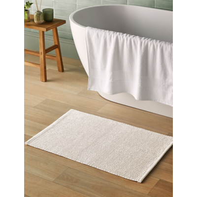 George Silentnight White Textured Knot Bath Mat - White