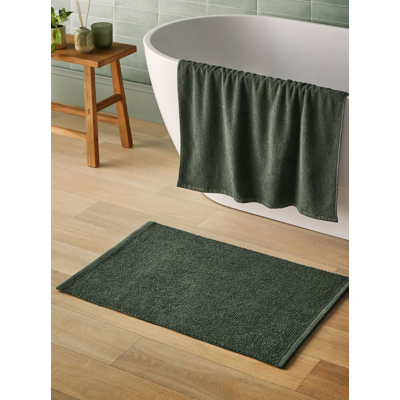 George Silentnight Green Textured Knot Bath Mat - Green