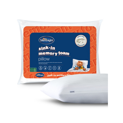 George Silentnight Sink-In Memory Foam Pillow Pair - White