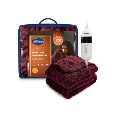 Silentnight Super Cosy Heated Throw Berry - 160 x 120 cm
