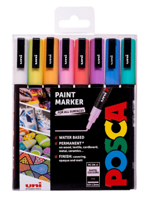 POSCA Pastels 8 piece assorted Colours School at ASDA
