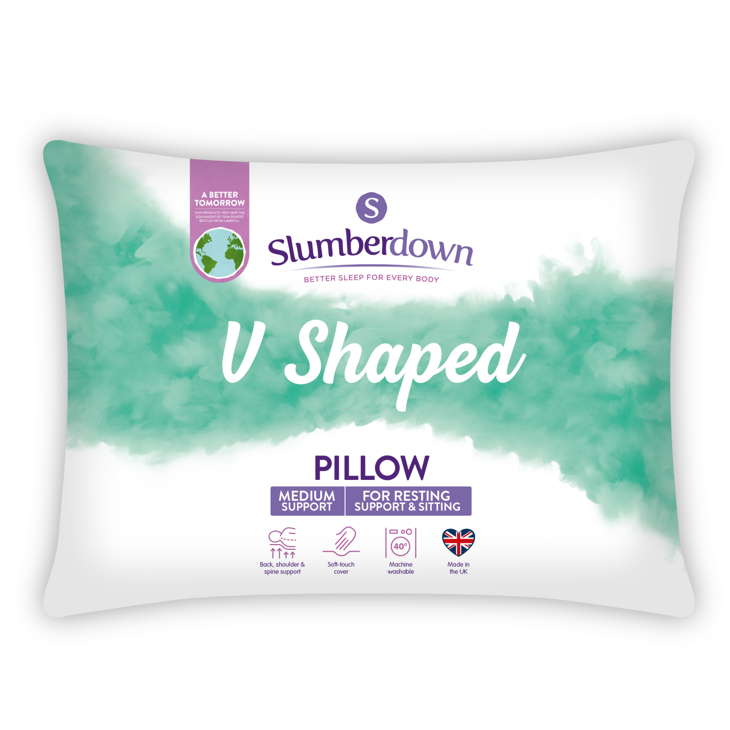 Slumberdown White V-Shape Pillow