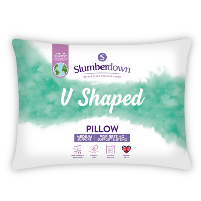Slumberdown Single V Shape Medium Support Pillow in White