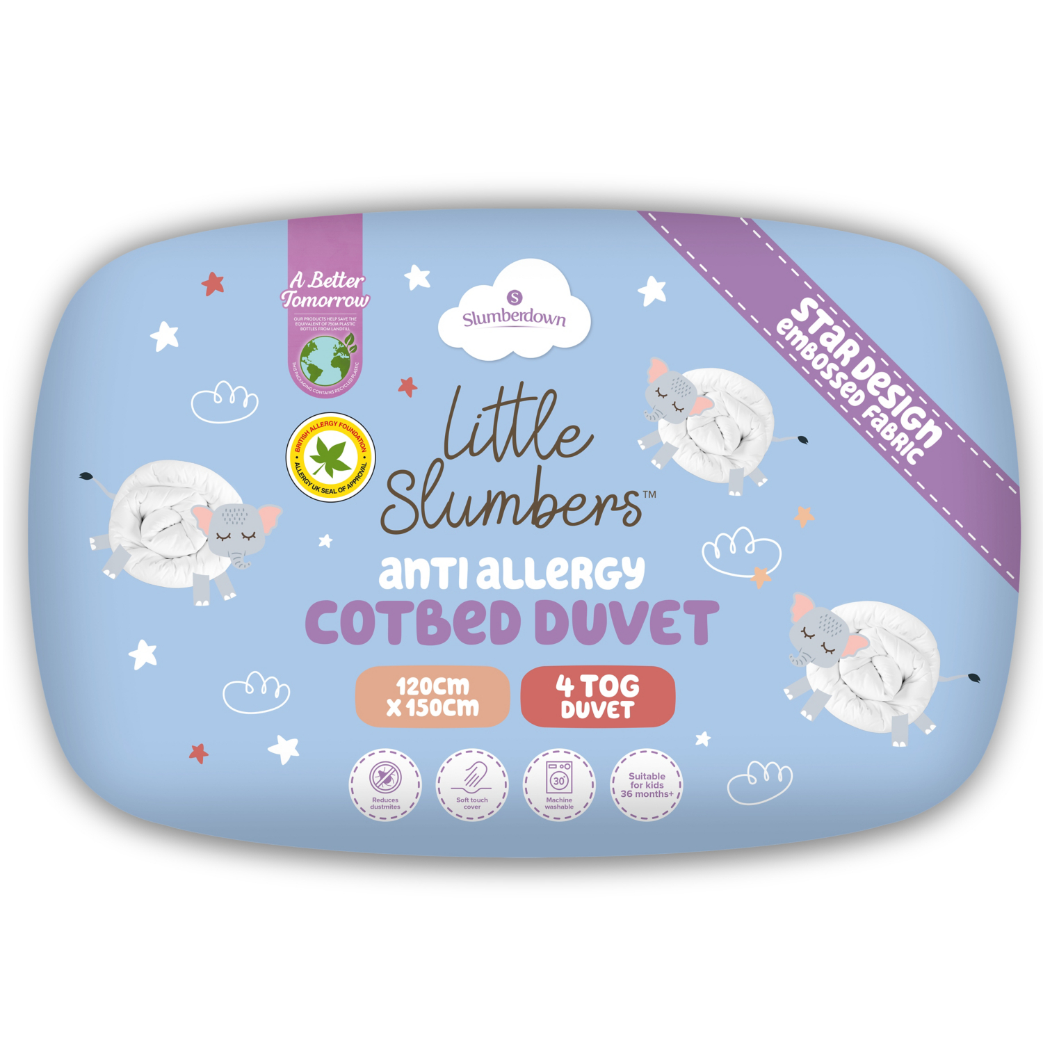 George White Little Slumbers Cot Bed Duvet - 4 Tog