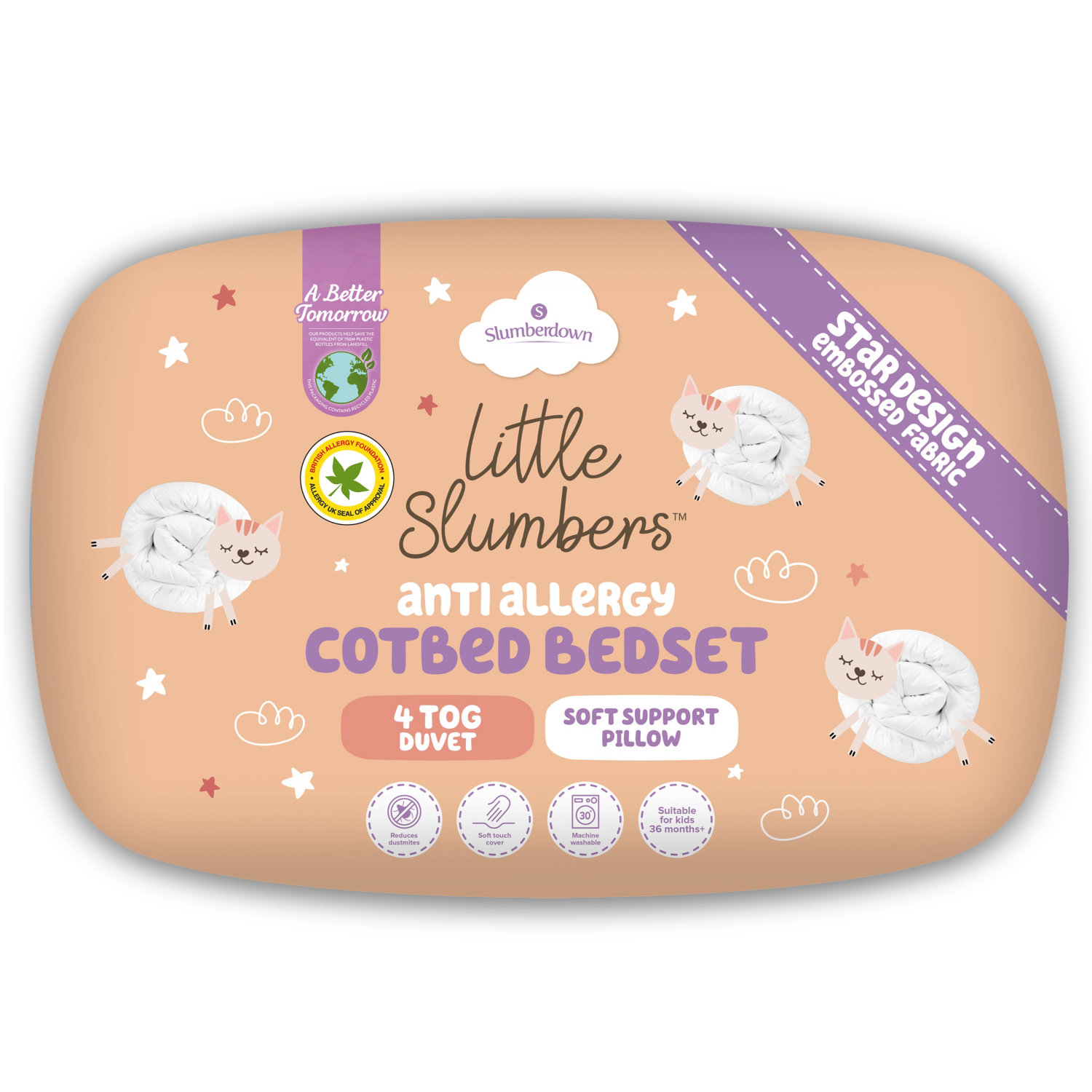 George White Little Slumbers Cotbed Bedding Set - 4 Tog