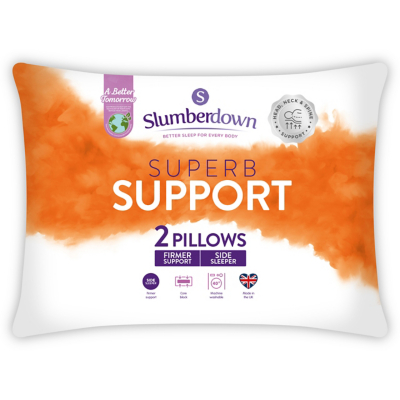 George Slumberdown Superb Support Pillow Pair - White