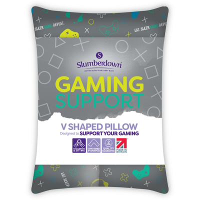 Slumberdown Gaming V Shaped Pillow - Green