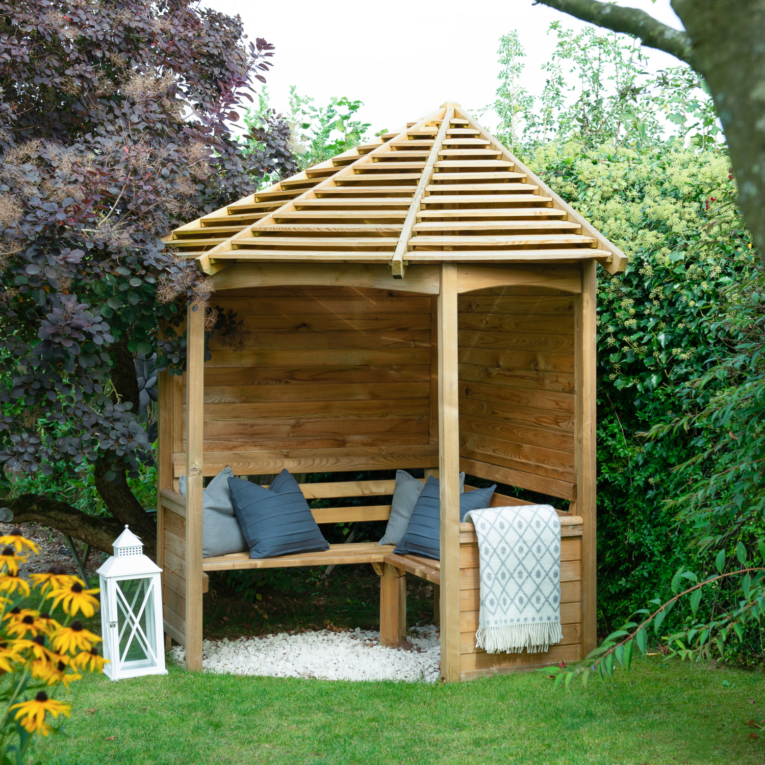 Forest Garden Timber Venetian Corner Arbour