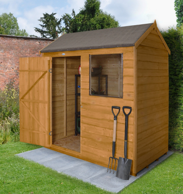 Forest Garden Overlap Dip Treated 6x4 Reverse Apex Shed ...