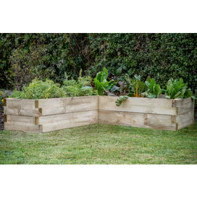 George Forest Garden Caledonian Corner Raised Bed - 130 x 130cm - Timber