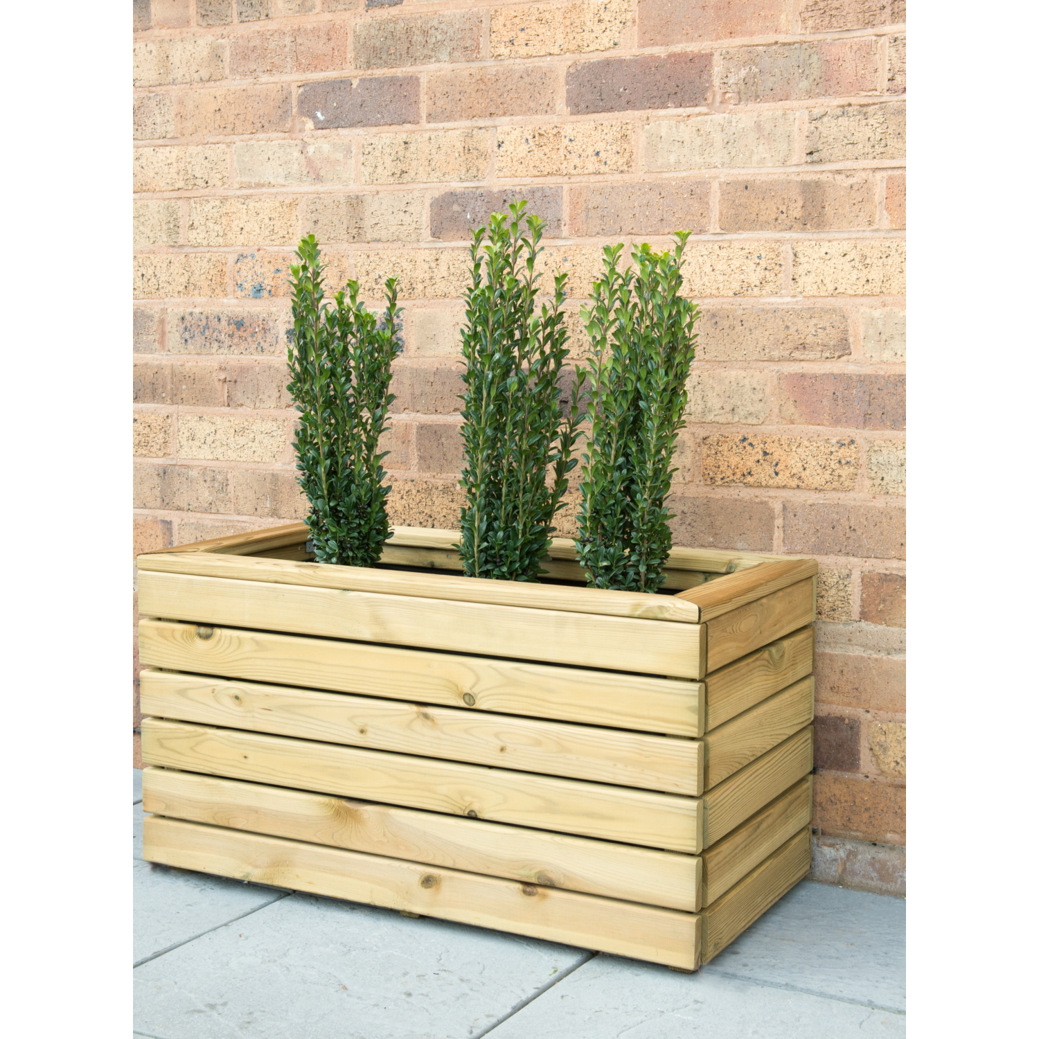 Forest Garden Natural Brown Double Linear Planter