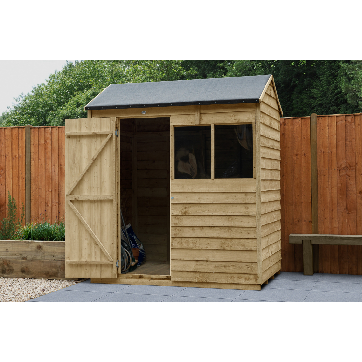 Forest Garden Timber 6X4 4Life Reverse Apex Shed