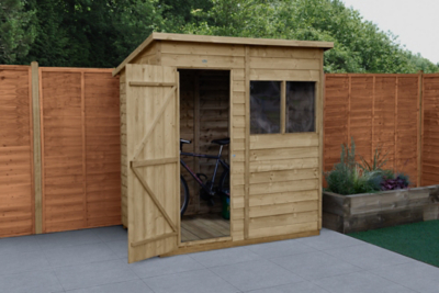 Forest Garden 4Life Overlap Pent Shed 6ft X 4ft | Outdoor & Garden ...